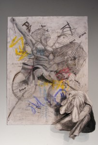 Multimedia Collage and charcoal drawing by Candace Vianna